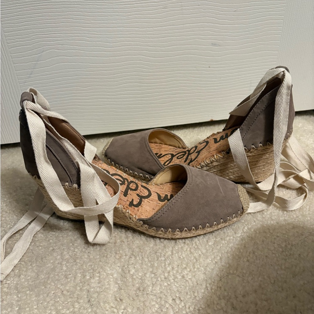 Sam Edelman Tan Espadrille Wedge Sandals